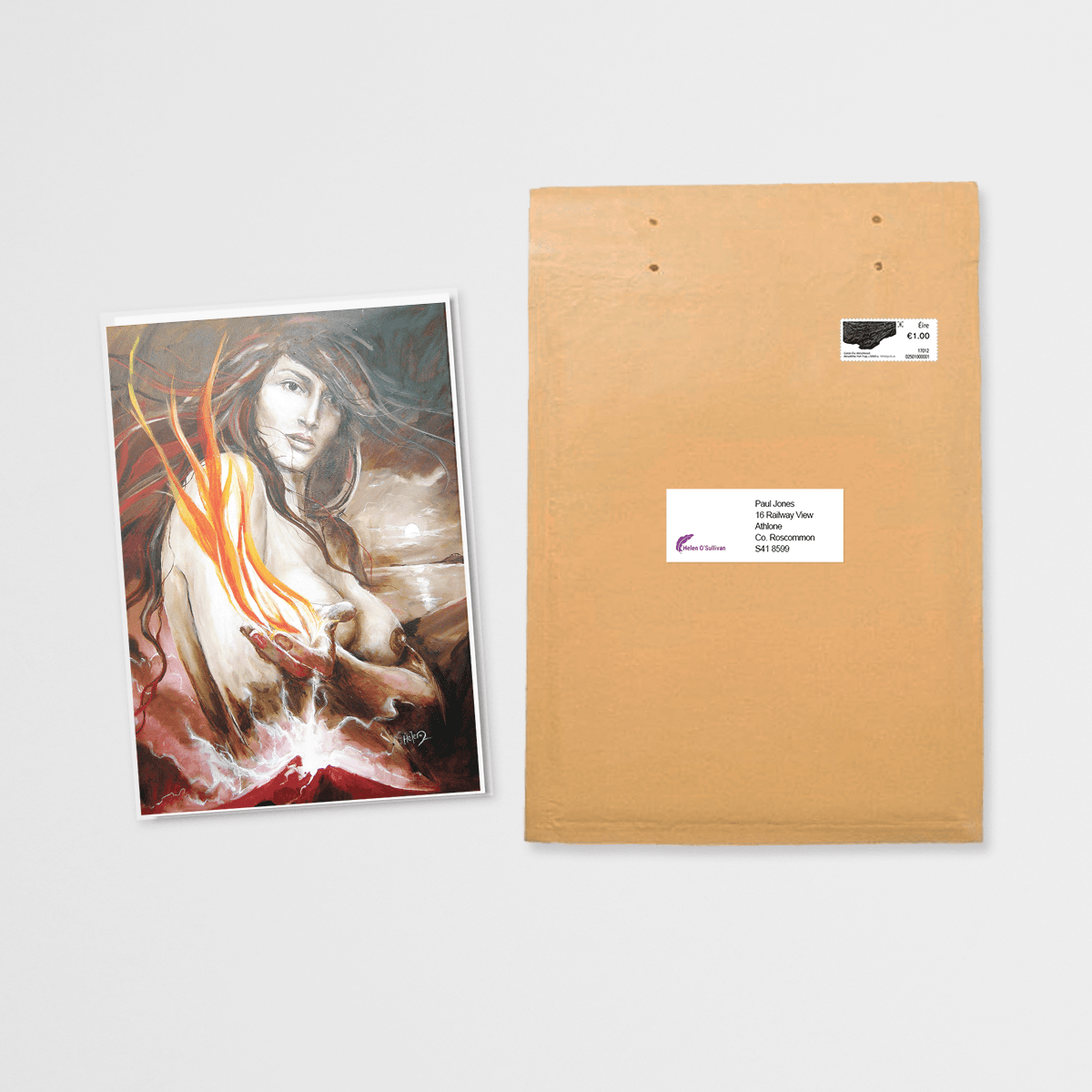 The Celtic Goddess Bridget – The Passion greeting card