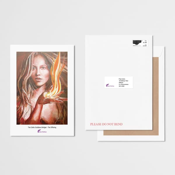The Celtic Goddess Bridget – The Offering A4 Print